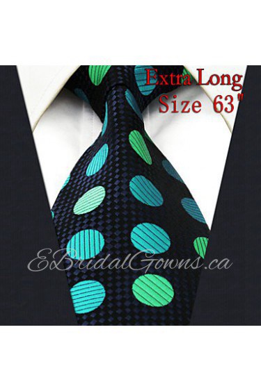 Men's Tie Dots Navy Blue 100% Silk New Fashion Casual