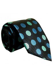 Men's Tie Dots Navy Blue 100% Silk New Fashion Casual