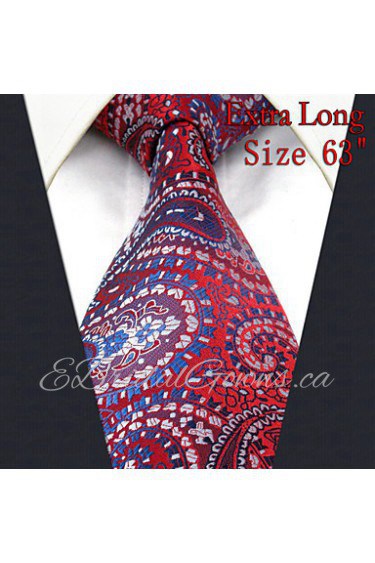 Men's Tie Red Paisley 100% Silk New Fashion Casual