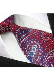 Men's Tie Red Paisley 100% Silk New Fashion Casual