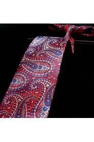 Men's Tie Red Paisley 100% Silk New Fashion Casual