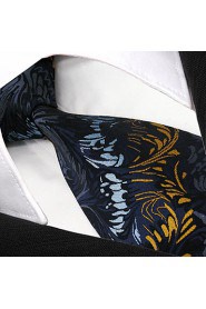 Men's Tie Floral Navy Blue 100% Silk New Fashion Casual