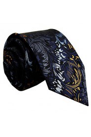 Men's Tie Floral Navy Blue 100% Silk New Fashion Casual