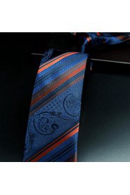 Men's Tie Navy Blue Stripes 100% Silk Business Dress Casual Long