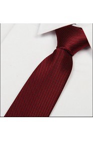 Dark Red Square Men Wedding Necktie Arrow Jacquard Tie