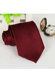 Dark Red Square Men Wedding Necktie Arrow Jacquard Tie