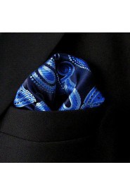 PH10 Paisley Blue Black Navy Pocket Square Mens Hankies Hanky