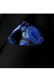 PH10 Paisley Blue Black Navy Pocket Square Mens Hankies Hanky