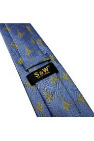 Q30 Shlax & Wing Men's Neckties Ties Blue Floral Silk Brand Acceossories