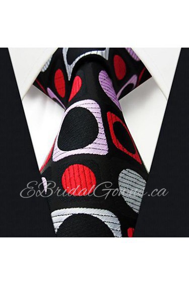 Shlax & Wing Men's Accessories Necktie Tie Geometric Black Red Fashion