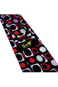 Shlax & Wing Men's Accessories Necktie Tie Geometric Black Red Fashion