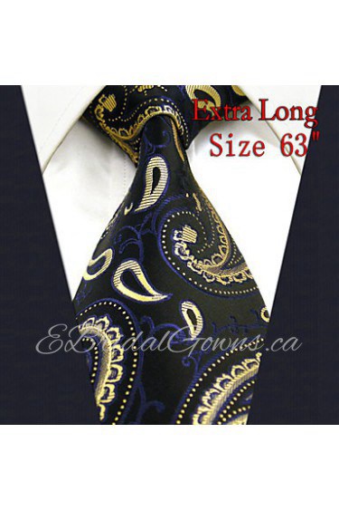 Men's Tie Floral Navy Blue 100% Silk Business New Fashion Casual