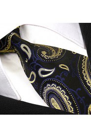 Men's Tie Floral Navy Blue 100% Silk Business New Fashion Casual