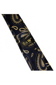 Men's Tie Floral Navy Blue 100% Silk Business New Fashion Casual