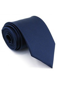 Men's Tie Navy Blue Dots Fashion 100% Silk Business