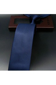 Men's Tie Navy Blue Dots Fashion 100% Silk Business