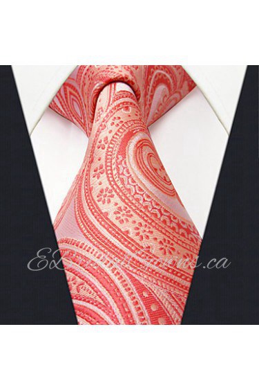 Men's Tie Baby Pink Paisley 100% Silk Business