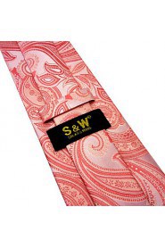 Men's Tie Baby Pink Paisley 100% Silk Business