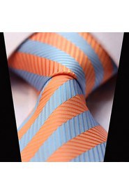 Men Wedding Cocktail Necktie At Work Blue Orange Colors