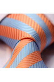 Men Wedding Cocktail Necktie At Work Blue Orange Colors