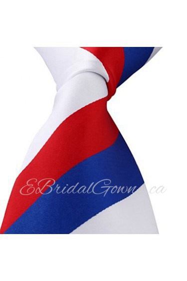 Red Purple White Stripes Men Business Leisure Career Necktie