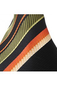 Orange Yellow Black Green Stripes Leisure Jacquard Necktie