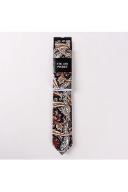 Fashion Men Casual Floral Skinny Necktie Kerchief Set(Width:6.5cm)