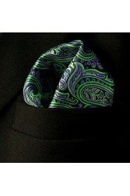 Paisley Green Purple Black Pocket Square Mens Hankies Hanky