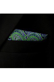 Paisley Green Purple Black Pocket Square Mens Hankies Hanky