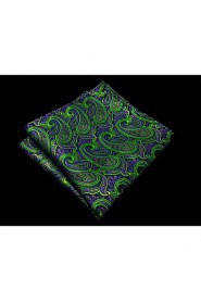 Paisley Green Purple Black Pocket Square Mens Hankies Hanky