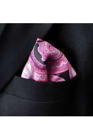 Paisley Pink Black Pocket Square Mens Hankies Hanky