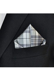 Men's Pocket Square Checked 100% Silk Wedding Business