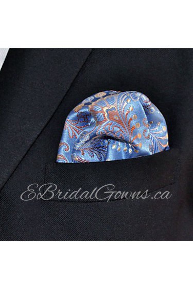 Men's Pocket Square Yellow Checked 100% Silk Wedding Business