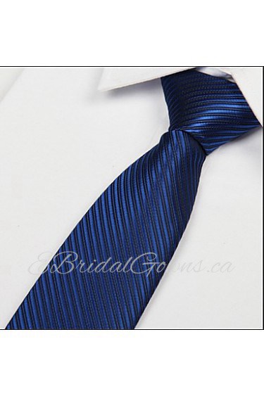 Royal Blue Oblique Striped Jacquard Arrow Men Necktie Tie