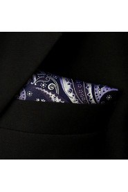 Paisley Purple Blue Silver Pocket Square Mens Hankies Hanky