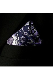 Paisley Purple Blue Silver Pocket Square Mens Hankies Hanky