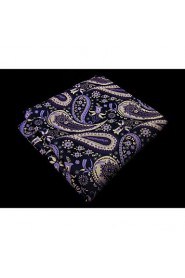 Paisley Purple Blue Silver Pocket Square Mens Hankies Hanky