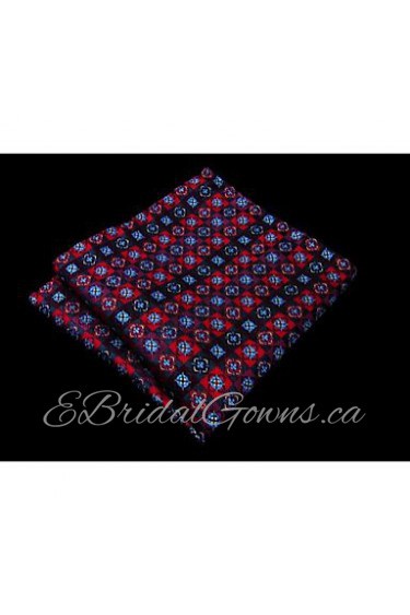 Floral Red Multi-color Pocket Square Mens Hankies Hanky