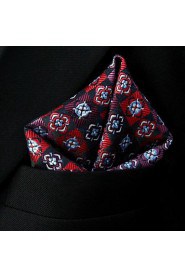 Floral Red Multi-color Pocket Square Mens Hankies Hanky