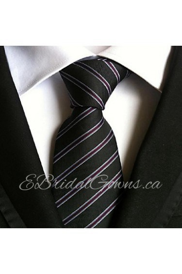 Men Wedding Cocktail Necktie At Work Black Purple