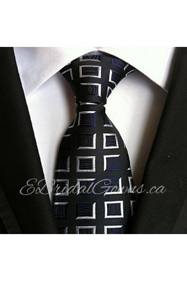 Men Wedding Cocktail Necktie At Work White Black Colors Tie