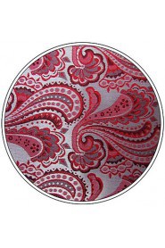 Q6 Extra Long Mens Necktie Tie Paisley Silver Pink Red Silk