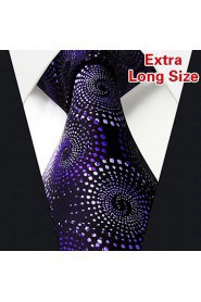 Men's Casual Floral Print Necktie Purple Silk