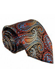 Men's Necktie Tie Paisley Burgundy 100% Silk Business Dress