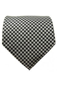 Men's Tie Checked White 100% Silk Business New Wedding