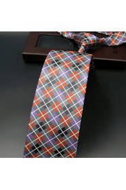 Men's Tie Multicolor Checked 100% Silk Business Dress Casual Long