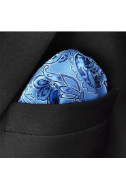 Men's Casual Paisley Azure Pocket Square