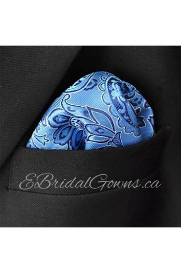 Men's Casual Paisley Azure Pocket Square