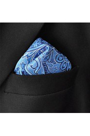 Men's Casual Paisley Azure Pocket Square