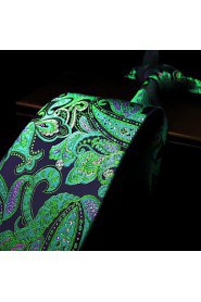 Men's Necktie Ties Paisley Dark Green Fashion Accessories Silk